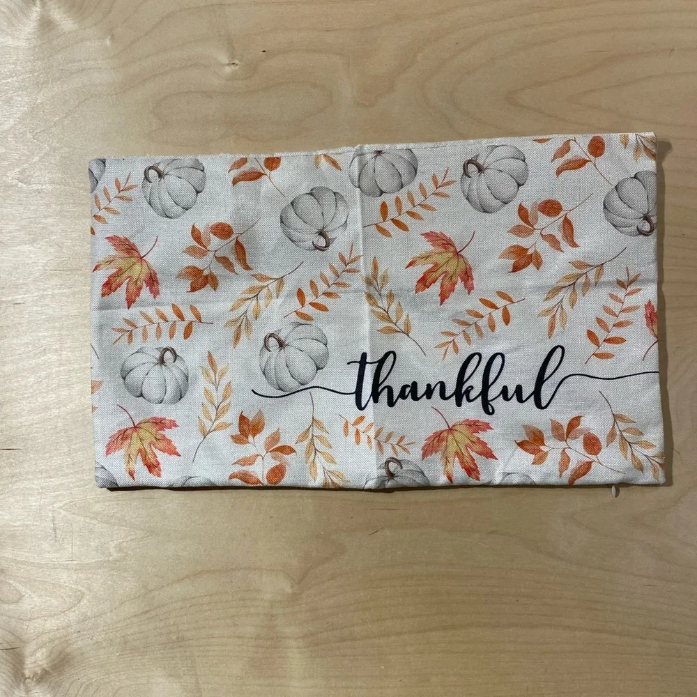 Thankful Autumn Themed Pillow Cover (FC)